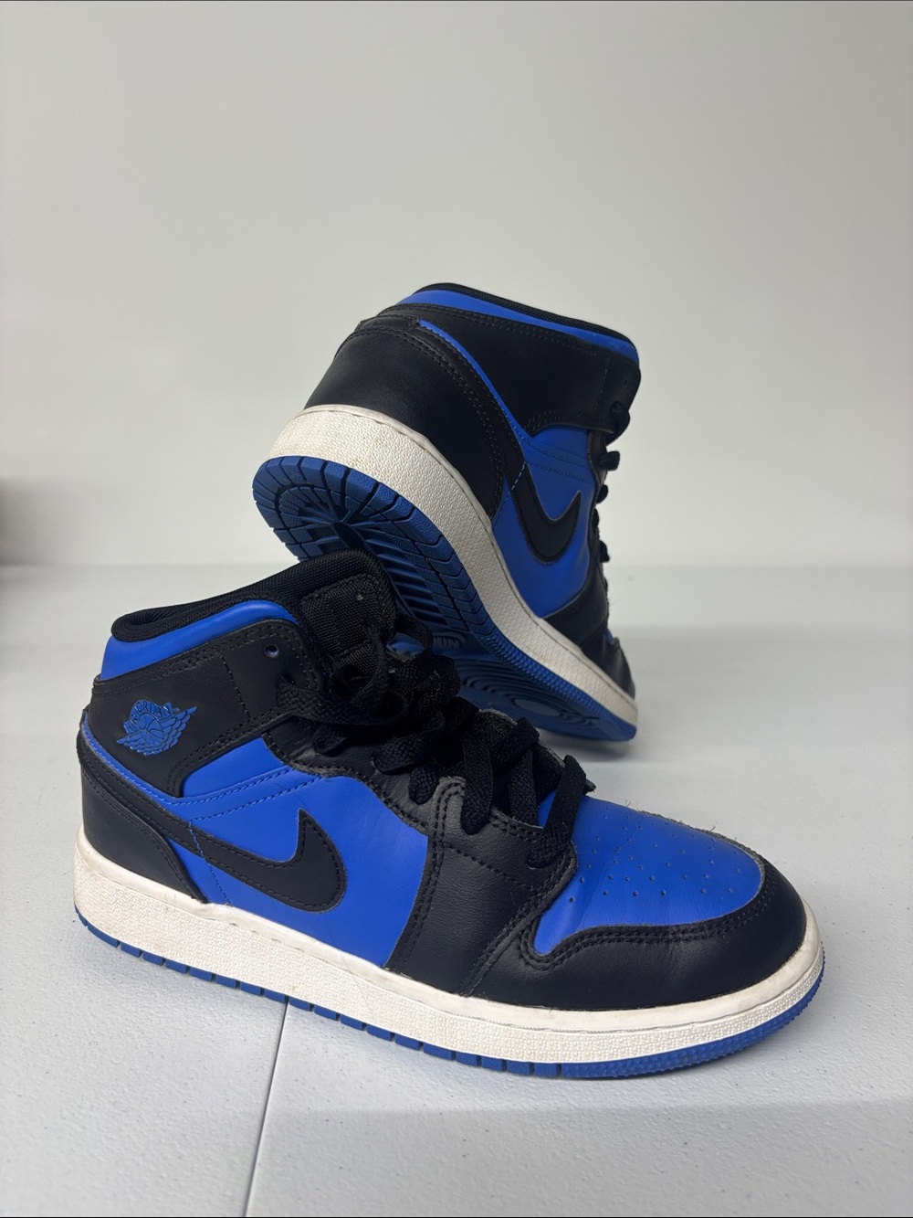 Nike Air Jordan 1 Mid - Black and Blue Size 5Y